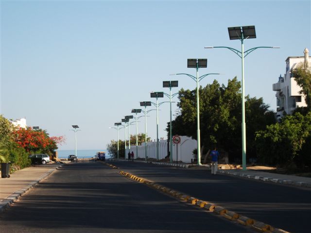 40W double arm solar street light project in Egypt