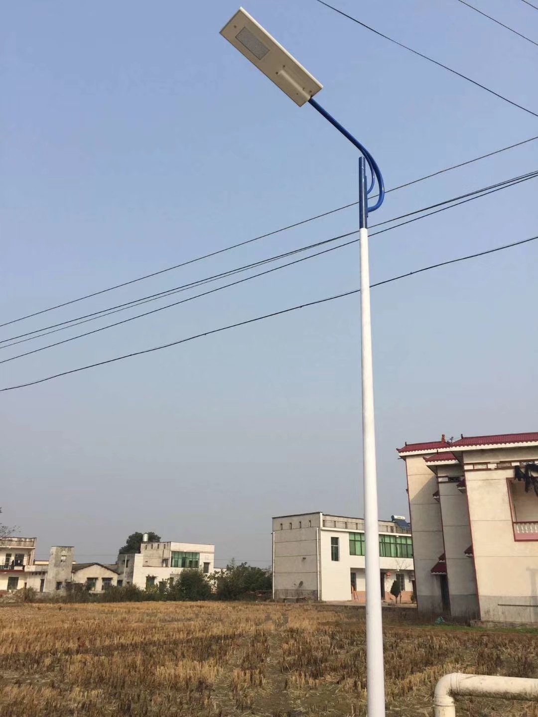 30W AIO solar street light in Village road